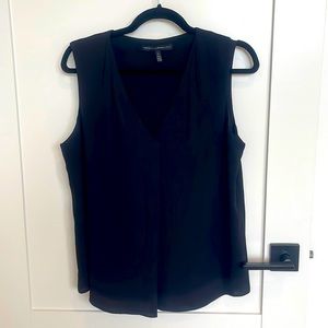 White House Black Market pleated lined sleeveless blouse